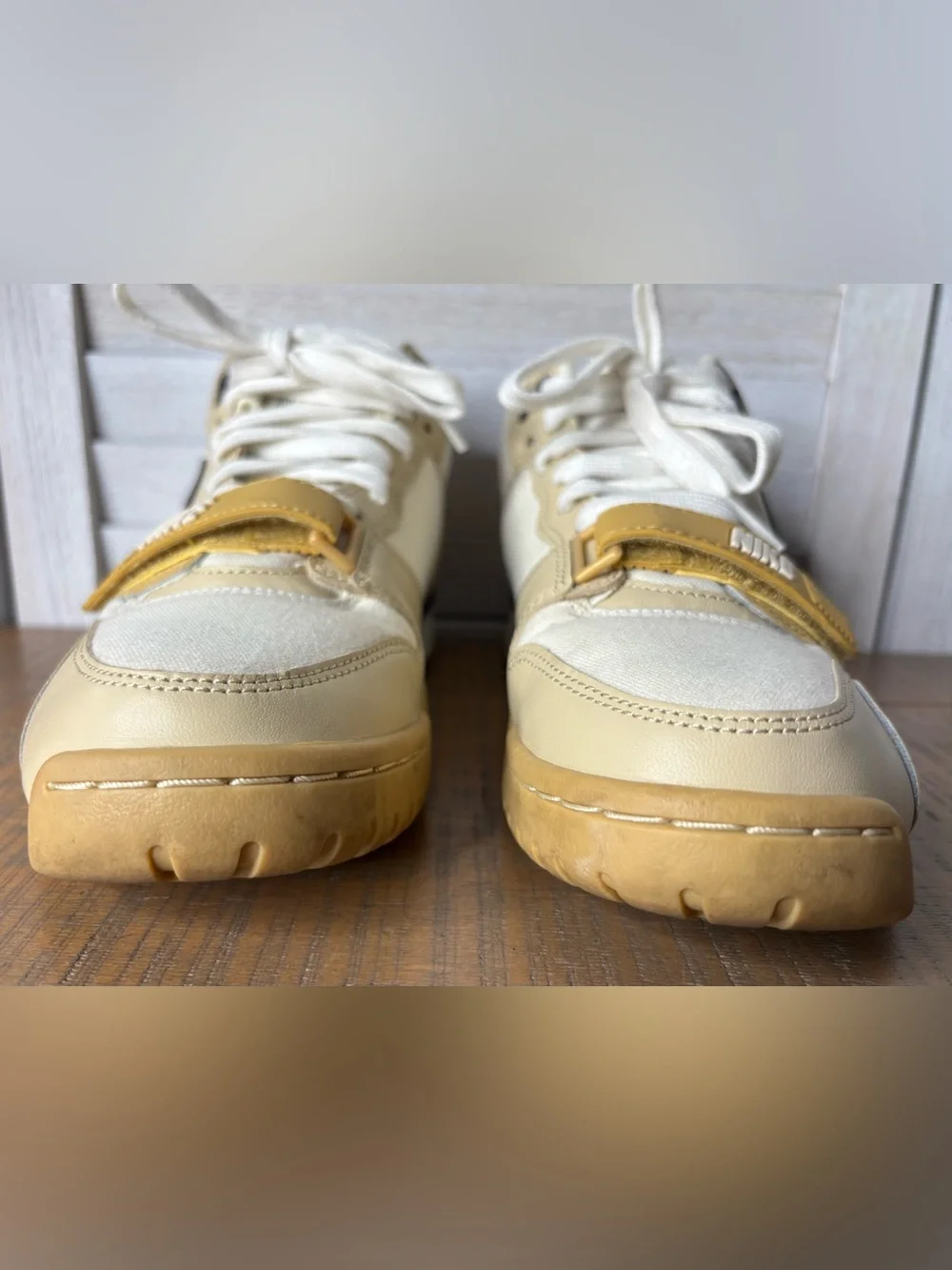 Nike Air Trainer 1 Coconut Milk Team Gold Suede Mid Sneakers DV7201-100 Size 5
